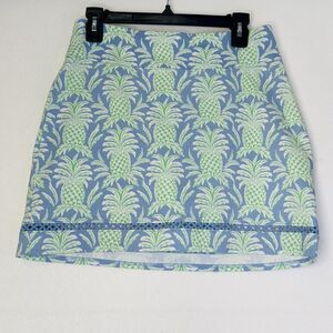 Crown Ivy Women's‎ Size 4 Pineapple Print Mini Skirt Skort Blue Green